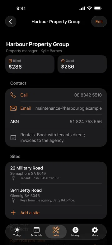 Adminroo Customer screen