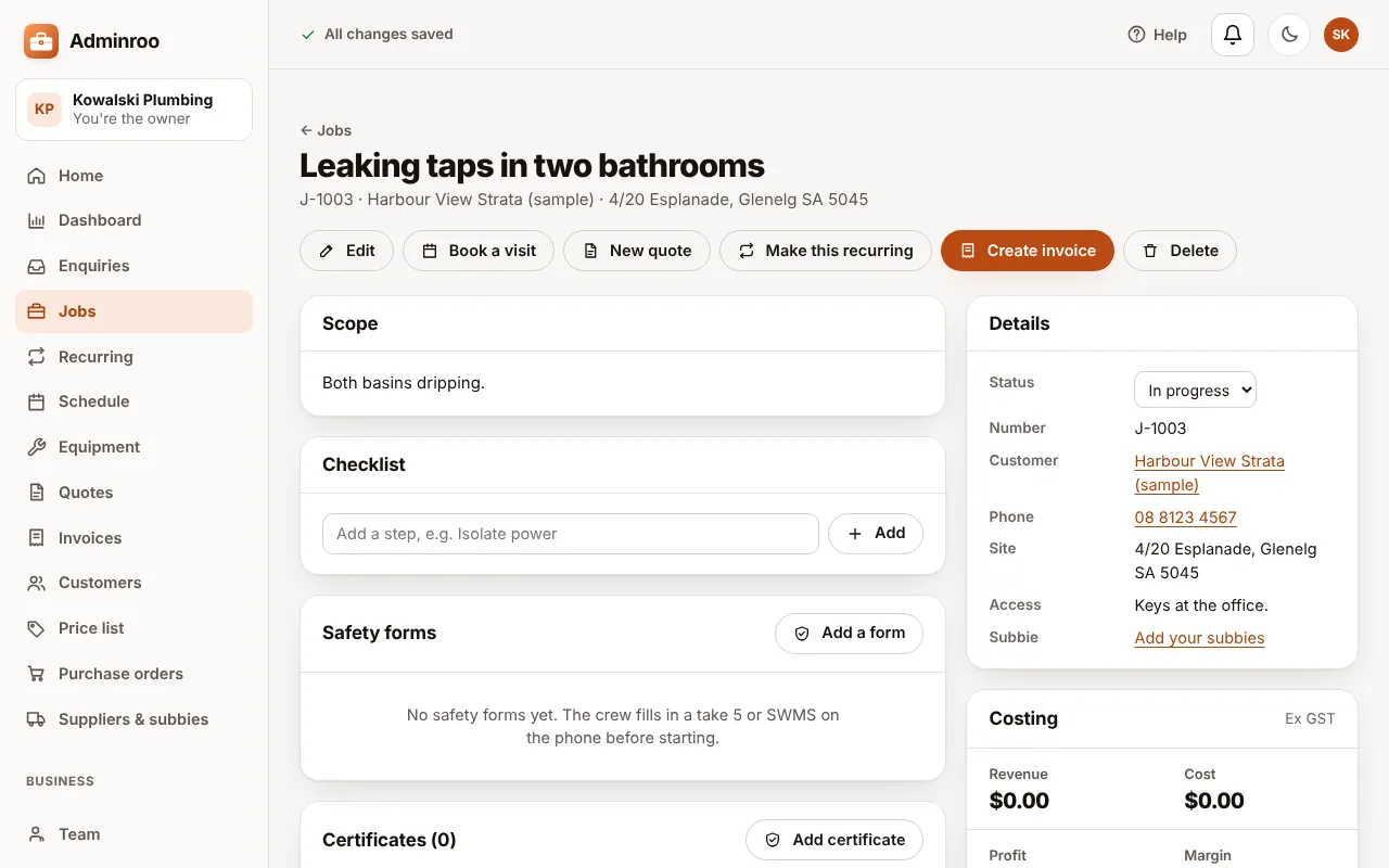 A job page